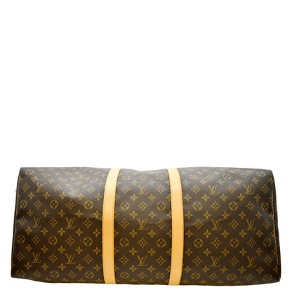 LOUIS VUITTON Keepall 60 Monogram Canvas Travel Bag Brown