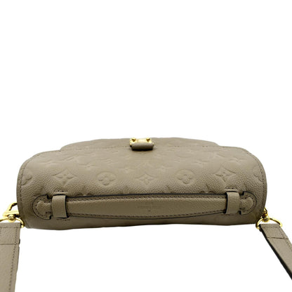 LOUIS VUITTON Metis Pochette Empreinte Leather Crossbody Bag Tourterelle