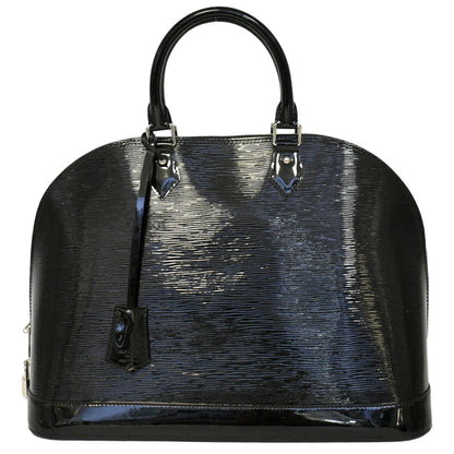 LOUIS VUITTON Alma GM Electric Epi Leather Satchel Bag Black