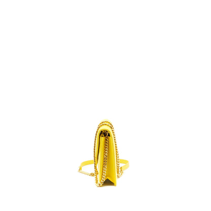 Saint Laurent /ysl Envelope Wallet on chain Grained Calfskin Yellow GHW