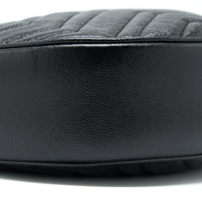 Gucci GG Mormont Round Shoulder Bag Calfskin Black