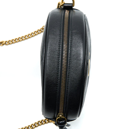 Gucci GG Mormont Round Shoulder Bag Calfskin Black