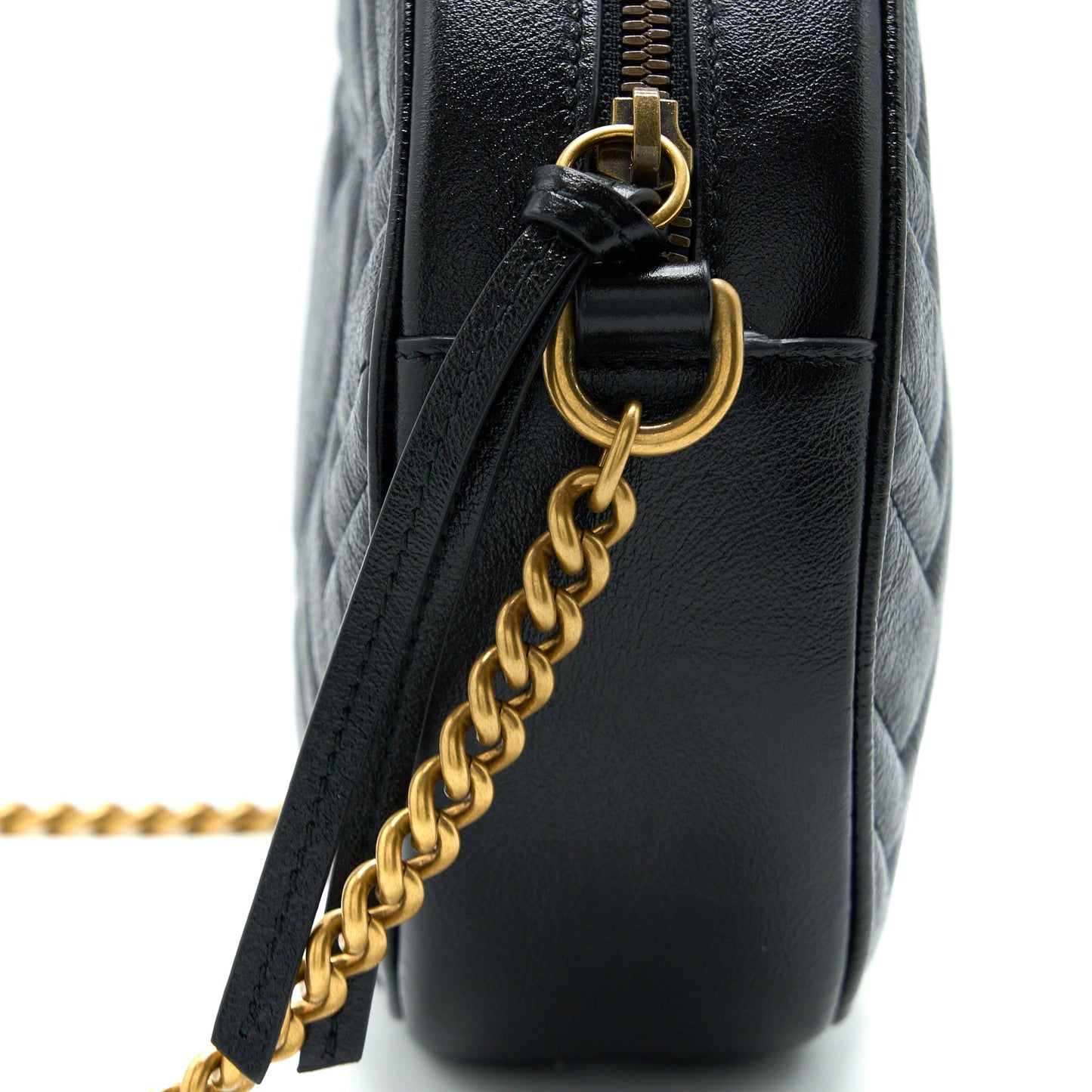 Gucci GG Mormont Round Shoulder Bag Calfskin Black