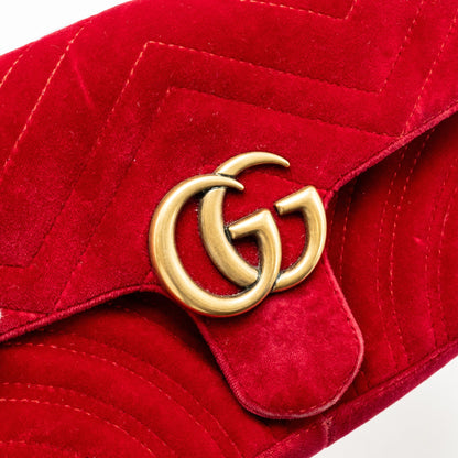 Gucci Mini GG Marmont Bag Velvet Red