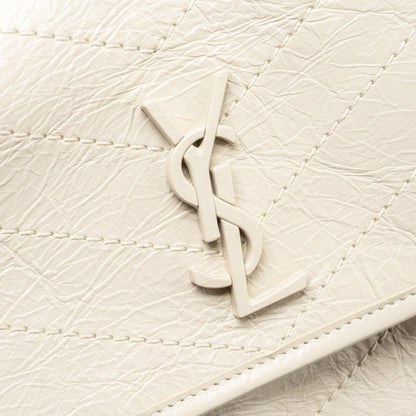 Saint Laurent/YSL Niki Baby Flap Bag Calfskin white SHW