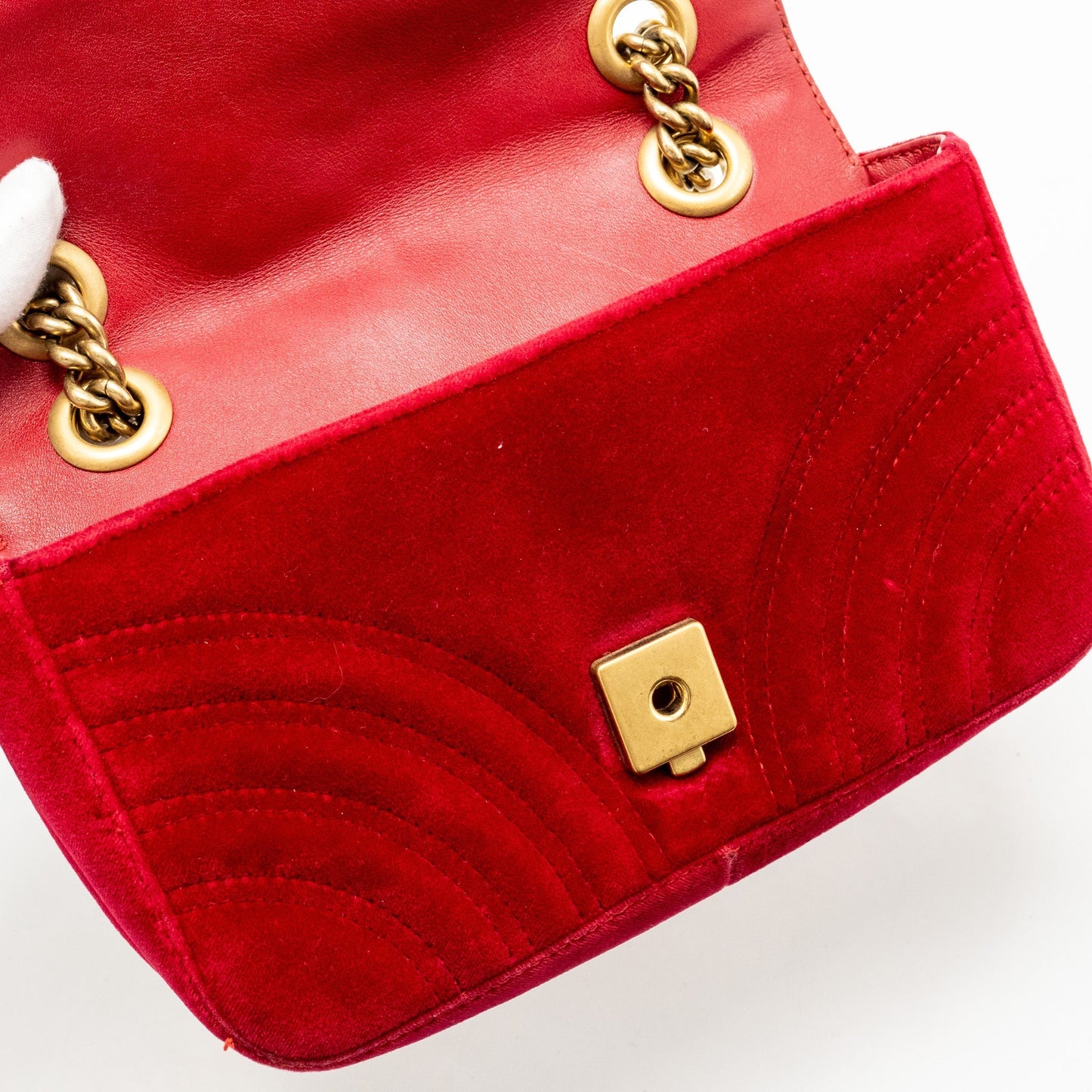 Gucci Mini GG Marmont Bag Velvet Red
