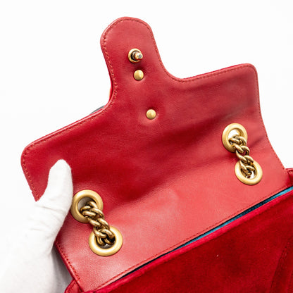 Gucci Mini GG Marmont Bag Velvet Red