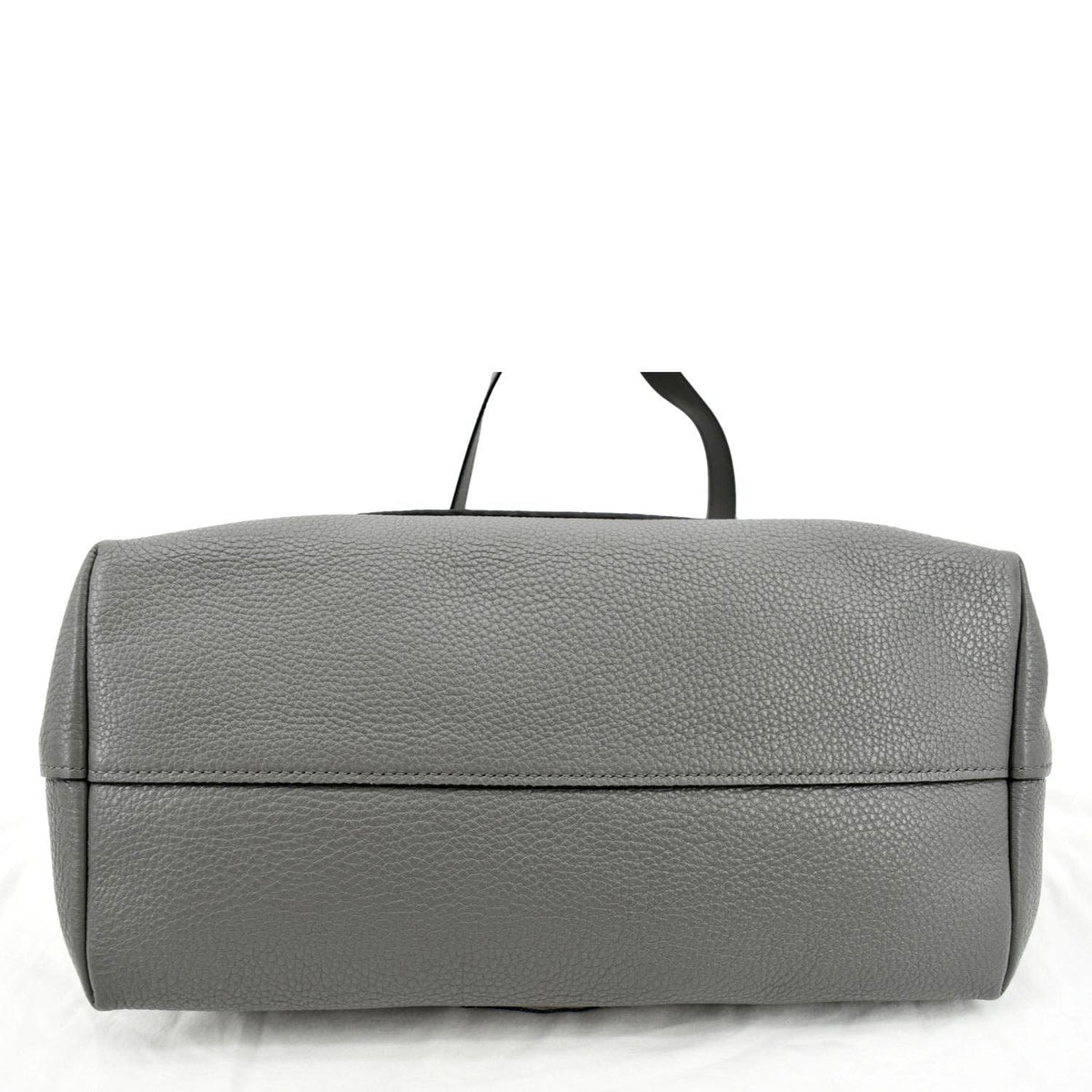 PRADA Vitello Daino Leather Tote Bag Dark Grey
