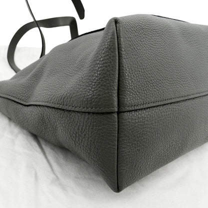 PRADA Vitello Daino Leather Tote Bag Dark Grey