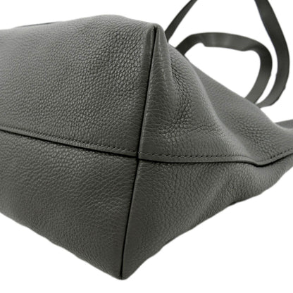 PRADA Vitello Daino Leather Tote Bag Dark Grey