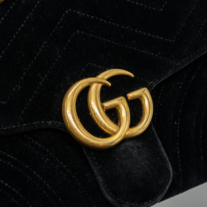 Gucci Small GG Marmont Bag Velvet Black