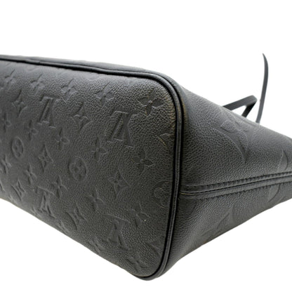 LOUIS VUITTON Neverfull MM Monogram Empreinte Leather Tote Bag Black