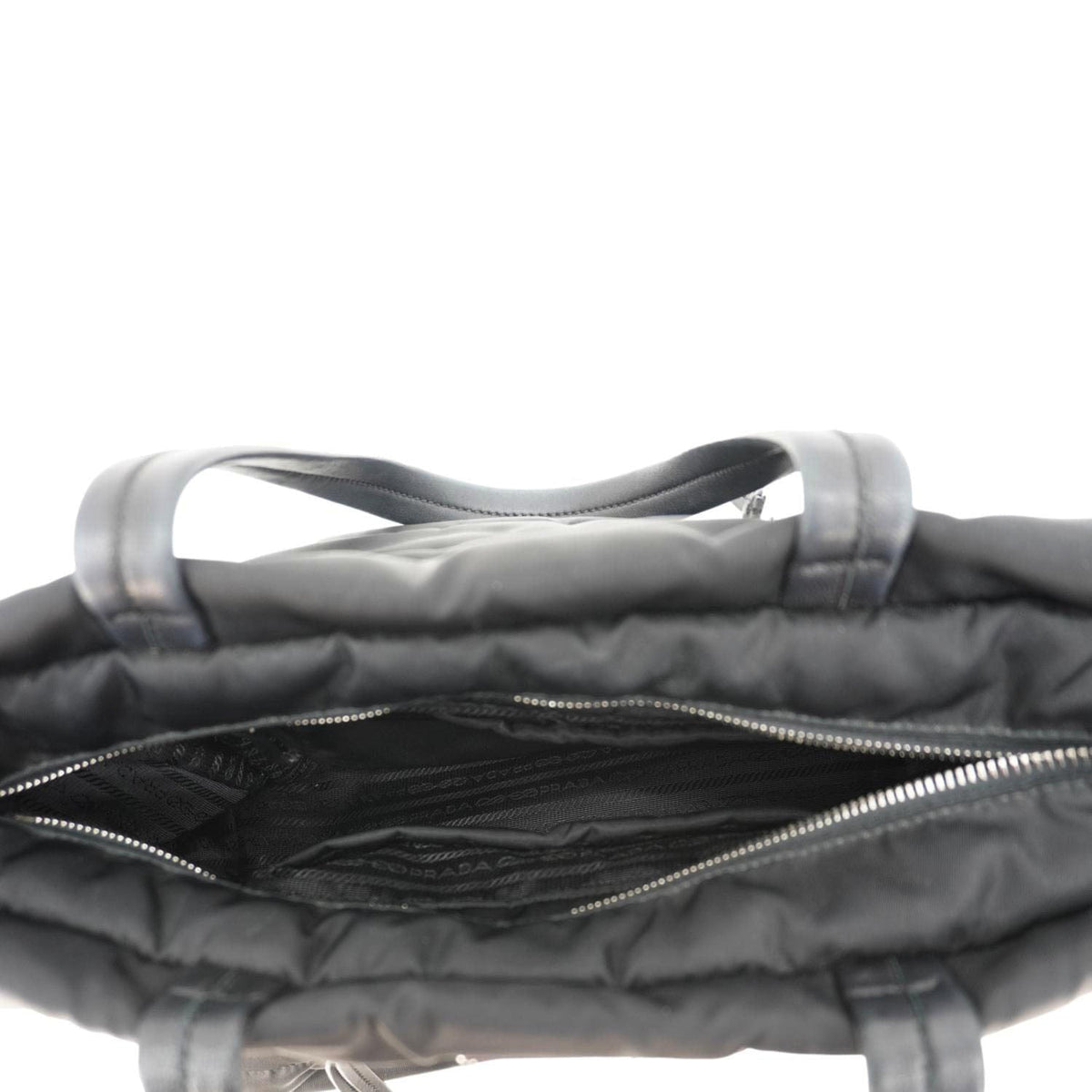 PRADA Tessuto Bomber Nylon Shopping Tote Bag Black
