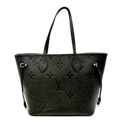 LOUIS VUITTON Neverfull MM Monogram Empreinte Leather Tote Bag Black
