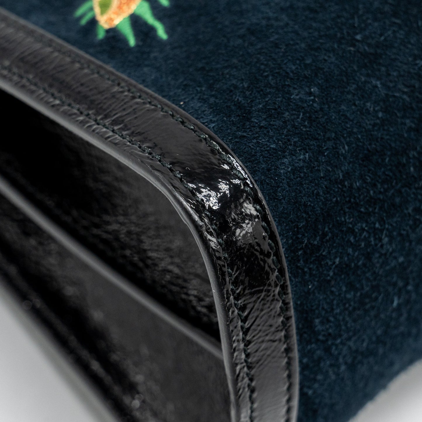 Gucci Ophidia Chain Bag Dragon Embroidered Suede Blue/Black/Multicolour