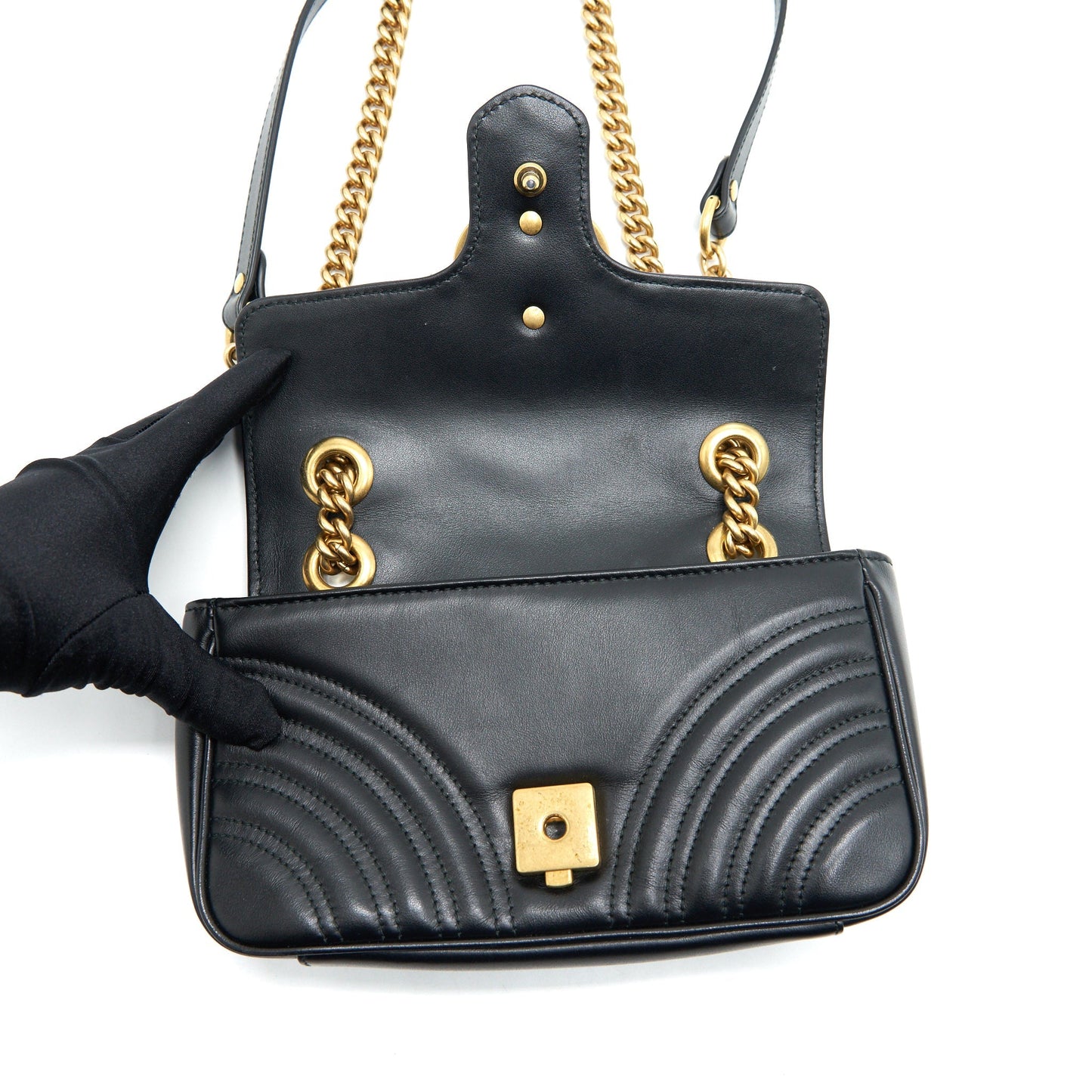 Gucci GG Marmont Mini Matelasse Shoulder Bag Black
