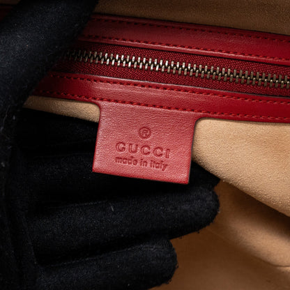 Gucci GG Marmont Matelasse Shoulder Bag Calfskin Red
