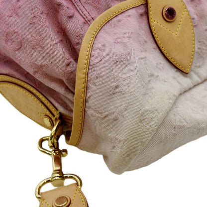 LOUIS VUITTON Sunshine Monogram Denim Canvas Shoulder Bag Rose
