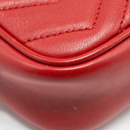 Gucci GG Marmont Matelasse Camera Bag Red Leather Red
