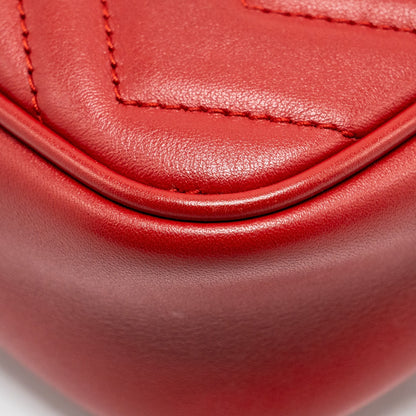 Gucci GG Marmont Matelasse Camera Bag Red Leather Red