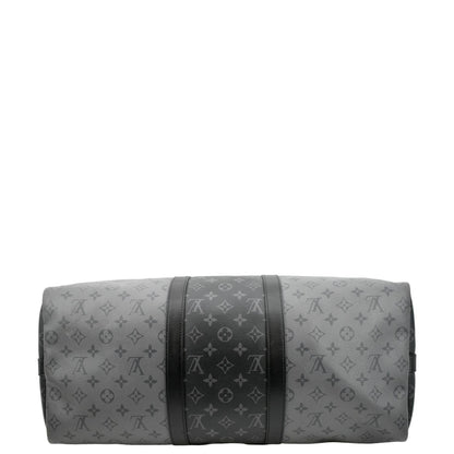 LOUIS VUITTON Keepall 50 Bandouliere Monogram Eclipse Travel Bag Black