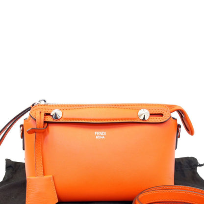 FENDI Orange Leather By the Way Mini Shoulder Crossbody Bag