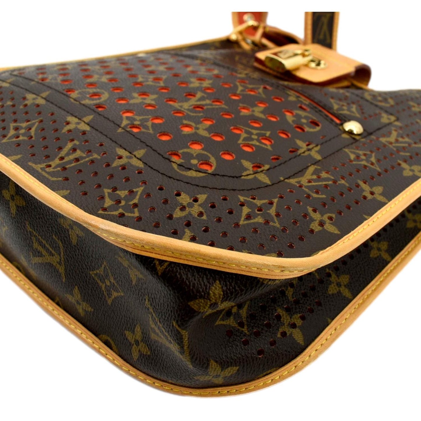 LOUIS VUITTON Perforated Musette Monogram Canvas Crossbody Bag Brown