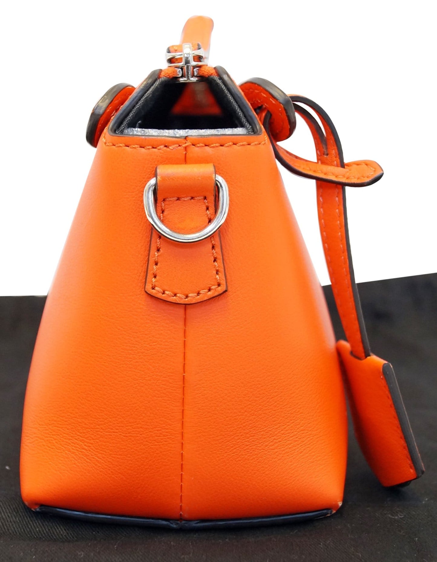 FENDI Orange Leather By the Way Mini Shoulder Crossbody Bag