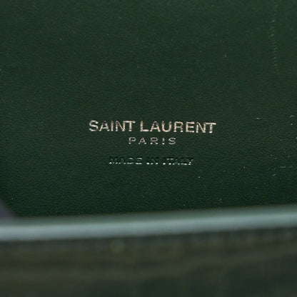 Saint Laurent Baby Sac De Jour Croc Embossed Dark Green SHW