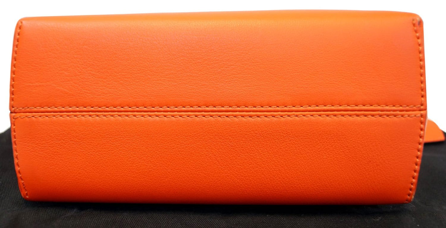 FENDI Orange Leather By the Way Mini Shoulder Crossbody Bag