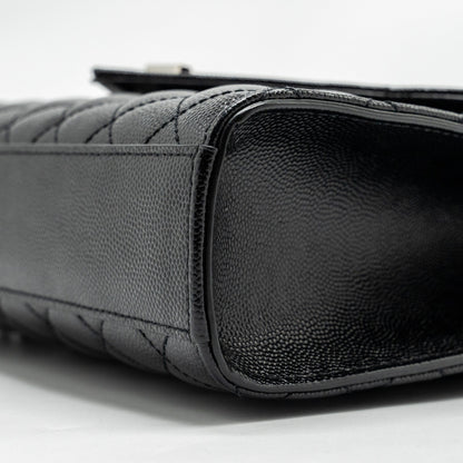 Saint Laurent/YSL Medium Envelope Chain Bag Grained Calfskin Mix Matelasse Black SHW