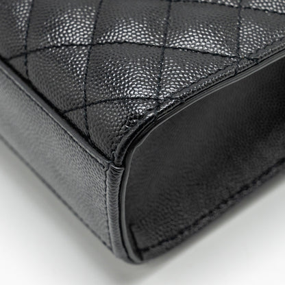 Saint Laurent/YSL Medium Envelope Chain Bag Grained Calfskin Mix Matelasse Black SHW