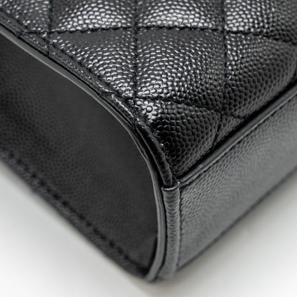 Saint Laurent/YSL Medium Envelope Chain Bag Grained Calfskin Mix Matelasse Black SHW