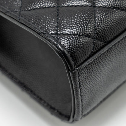 Saint Laurent/YSL Medium Envelope Chain Bag Grained Calfskin Mix Matelasse Black SHW