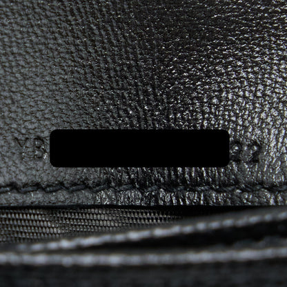 Saint Laurent / YSL Pebbled Logo Plaque Cardholder Grained Calfskin Black GHW