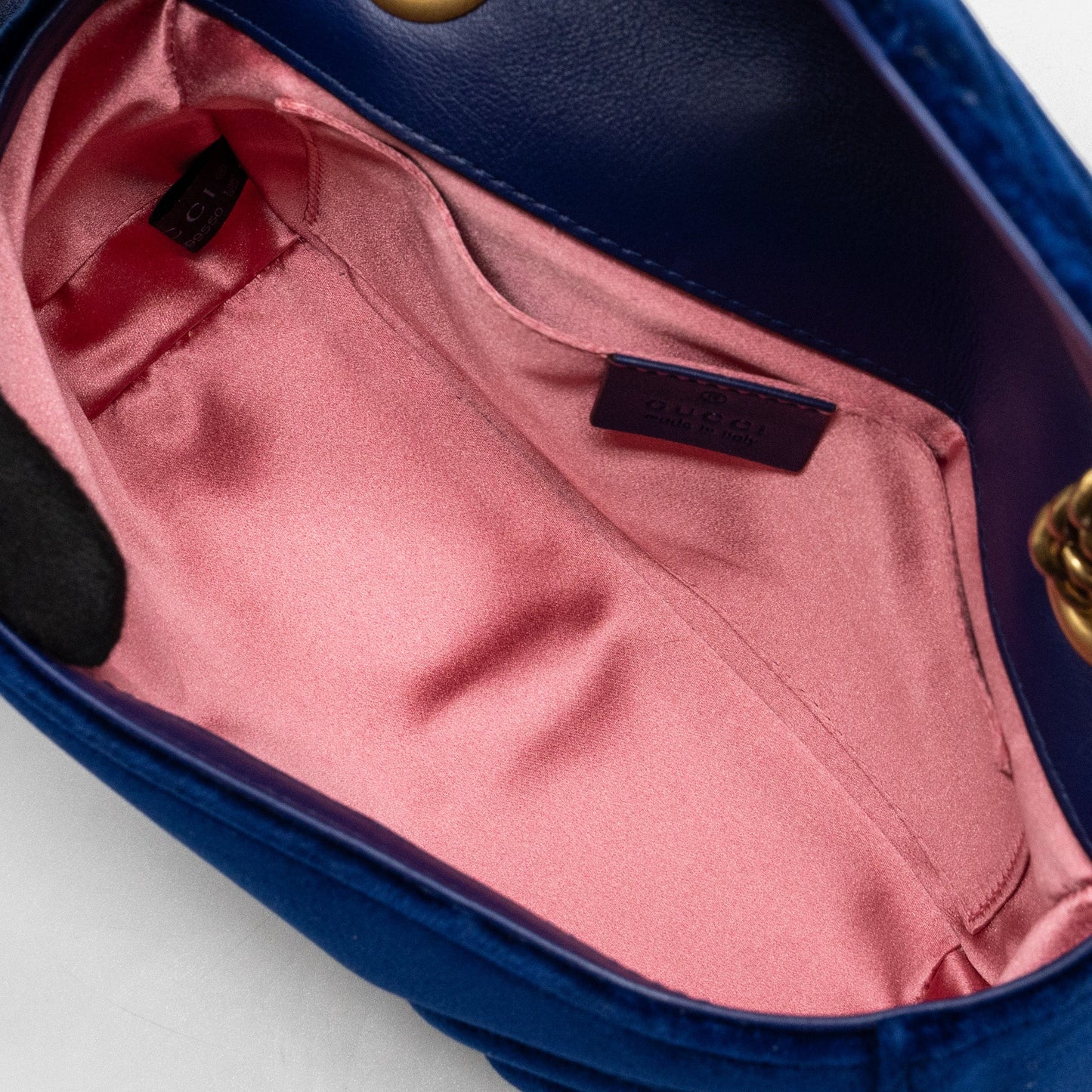 Gucci mini GG marmont bag velvet blue
