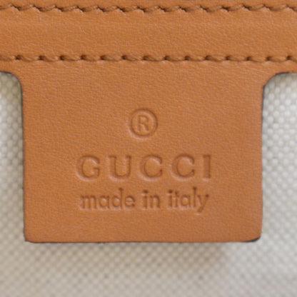 GUCCI Half Moon Vintage Web GG Canvas Shoulder Bag Beige 257082