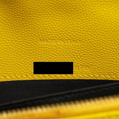 Saint Laurent /ysl Envelope Wallet on chain Grained Calfskin Yellow GHW