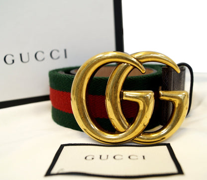 GUCCI Web Belt with Double G buckle 409416
