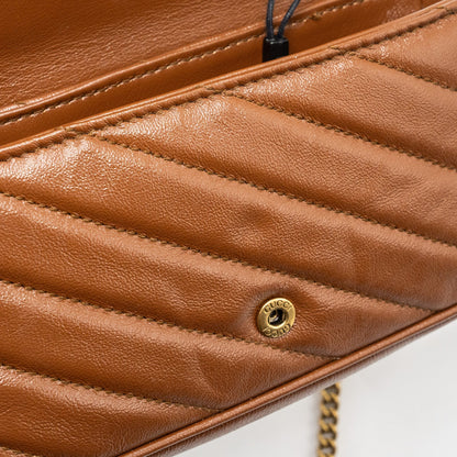 Gucci super mini GG marmont calfskin caramel