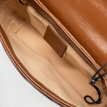 Gucci super mini GG marmont calfskin caramel