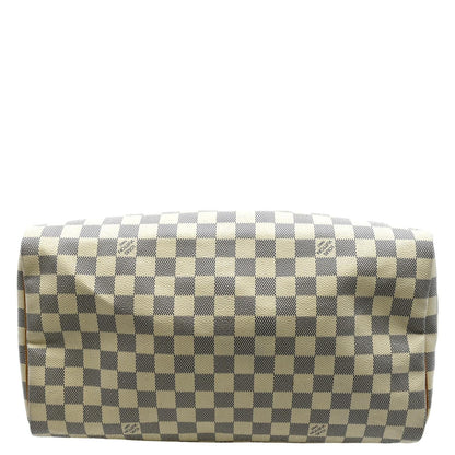 LOUIS VUITTON Speedy 35 Damier Azur Satchel Bag White