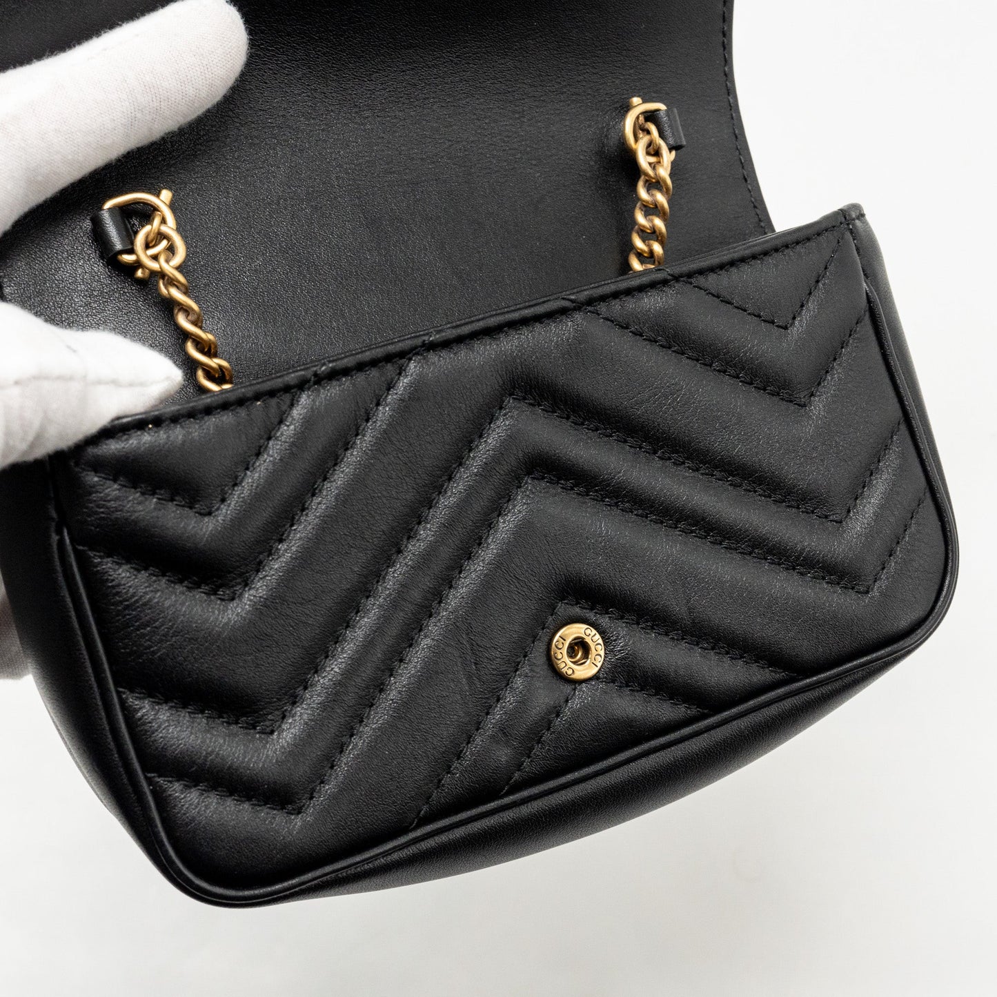 Gucci Super Mini GG Marmont Calfskin Black