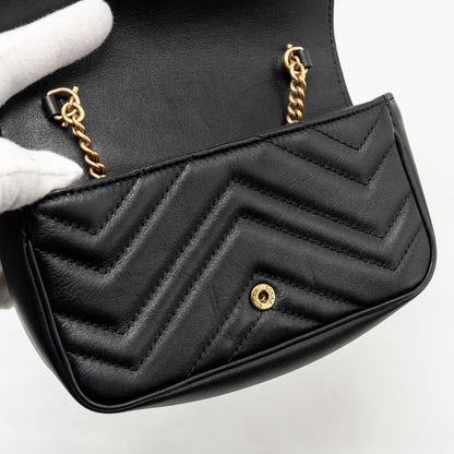 Gucci Super Mini GG Marmont Calfskin Black