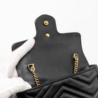 Gucci Super Mini GG Marmont Calfskin Black