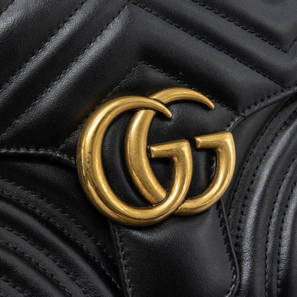 Gucci GG Marmont Matelasse Shoulder Bag Calfskin Black