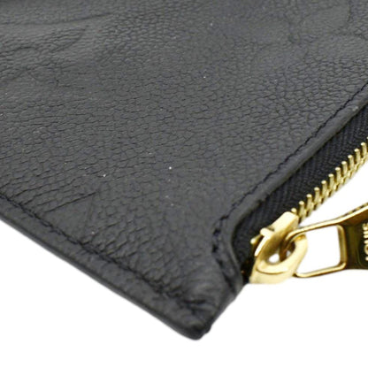 LOUIS VUITTON Empreinte Monogram Neverfull MM Pochette Wristlet Pouch Black