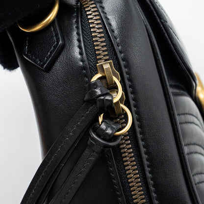 Gucci GG Marmont Matelasse Shoulder Bag Calfskin Black