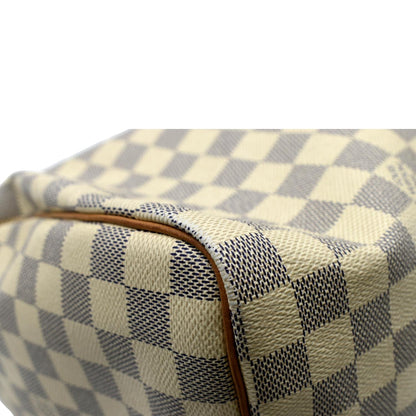 LOUIS VUITTON Speedy 35 Damier Azur Satchel Bag White