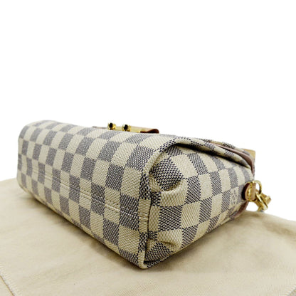 LOUIS VUITTON Croisette Damier Azur Satchel Crossbody Bag White